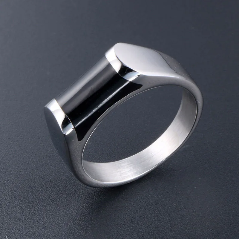 

BOCAI Titanium Steel Rings For Men And Women Fashion Personality Domineering Contracted Exquisite Drop Glue Tecnology Jewelry