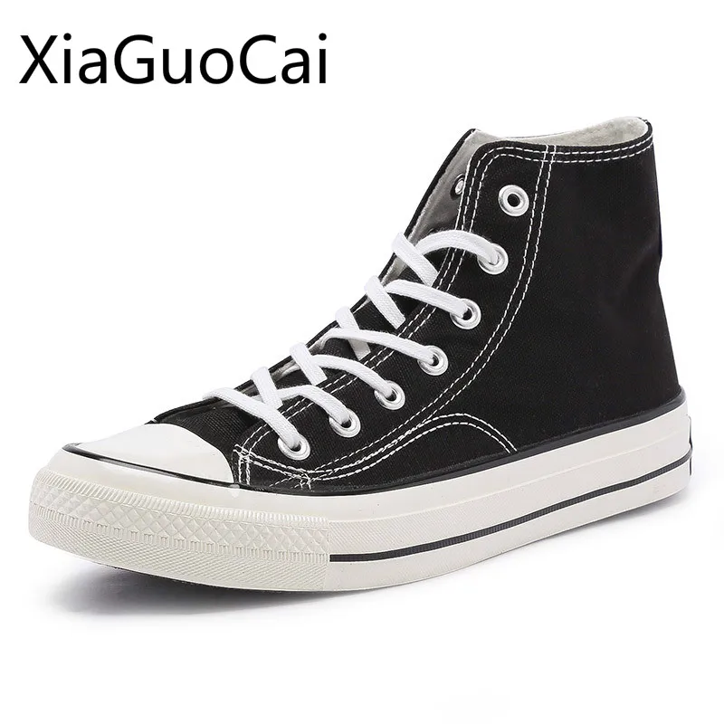 

High Quality Womens Canvas Shoes Black Harajuku Style Round Toe Women Casual Sneakers Lace Up Casual Shoes