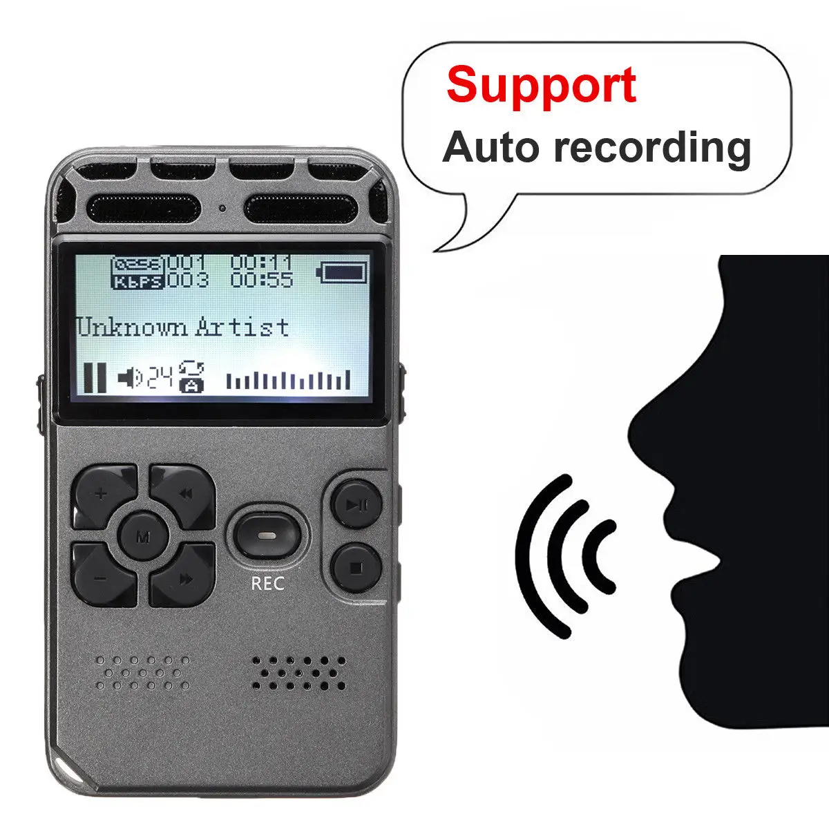 64G перезаряжаемый LCD Цифровой Аудио Звук Диктофон MP3-плеер | Электроника