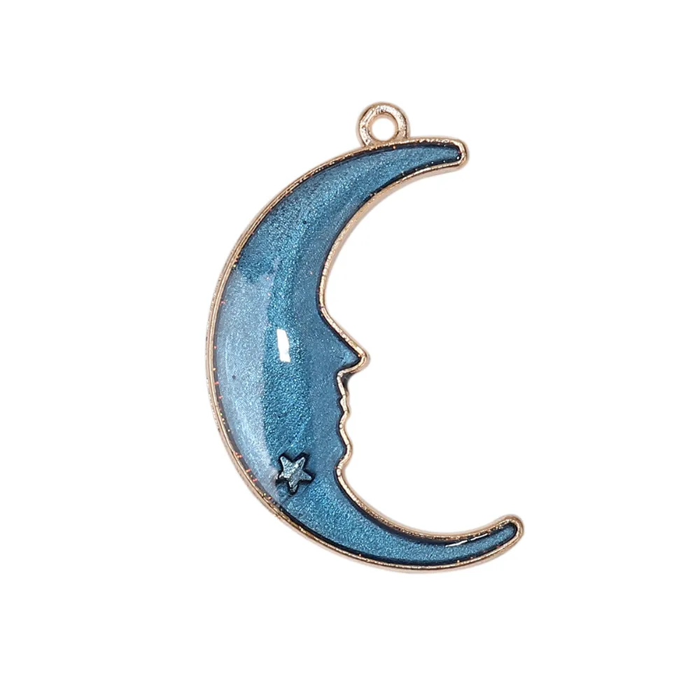 DoreenBeads цинковый сплав галактика Подвески половина Луны красочная Звезда Эмаль