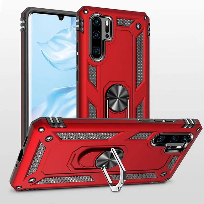 

Luxury Armor Shockproof Case For Huawei Nova 5 5i 5 pro 4 4e Silicone Hybrid Cover For Huawei P Smart Z 2019 Honor 8S Metal Ring