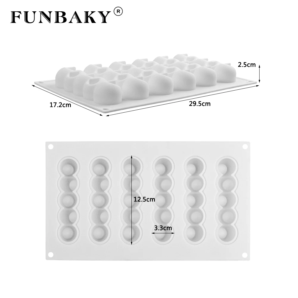 Вогнутая форма шара FUNBAKY инструменты для украшения десертов тортов 3D силиконовые