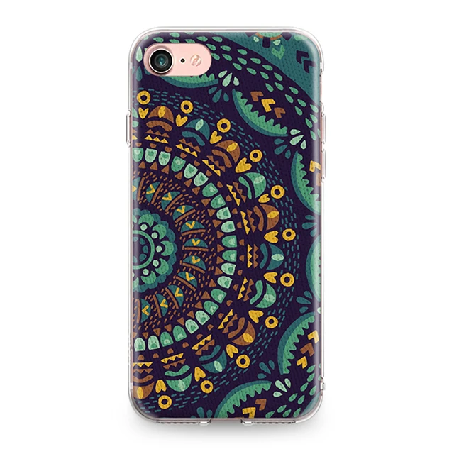 Мягкий ТПУ чехол для телефона для Iphone 4, 4S, 5, 5S, 5C, SE, 6, 6 S, 7, 8 Plus, X, XR, XS, Max, мандала, Цветочный, этнический узор, силиконовый чехол - Цвет: 1111