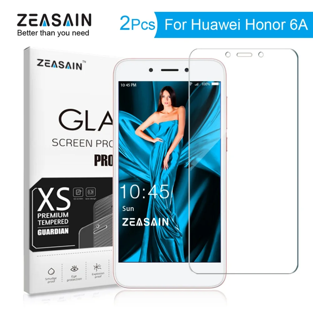 2 Упак. Оригинальный ZEASAIN протектор экрана из закаленного стекла для Huawei Honor 6A 6 A