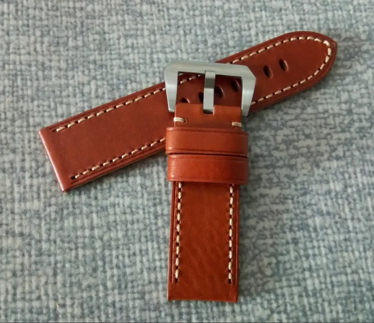 26 мм Высококачественный коричневый ремешок для часов из коровьей кожи с пряжкой