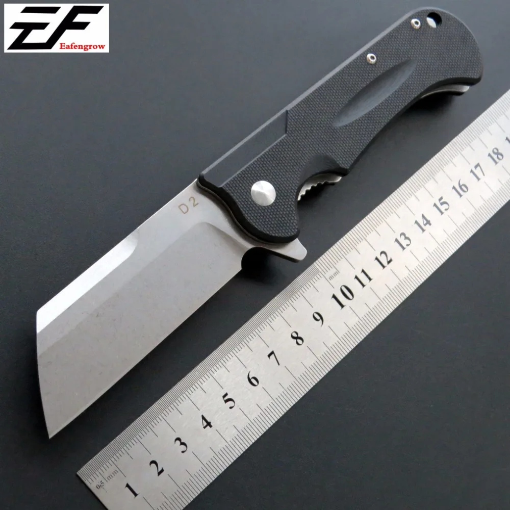 Складной нож Eafengrow EF227 тактический карманный клинок из стали D2 с черной ручкой G10