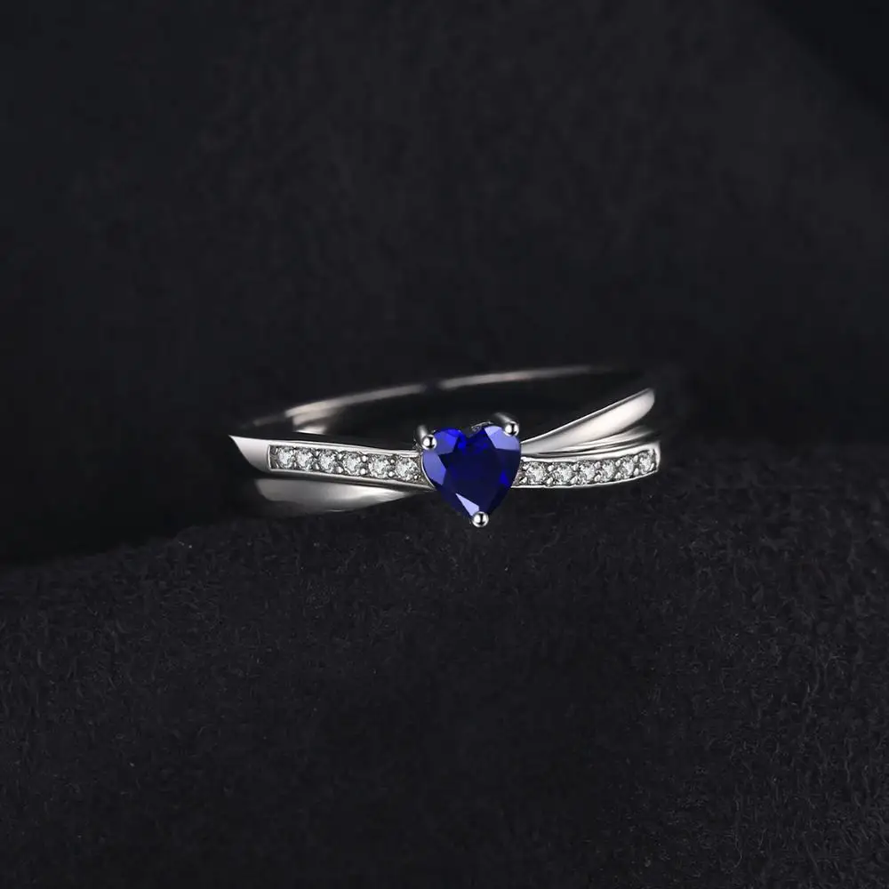 Jewelrypalace любовь сердце 0.38ct создан сапфиры Обручение кольцо для Для женщин 925