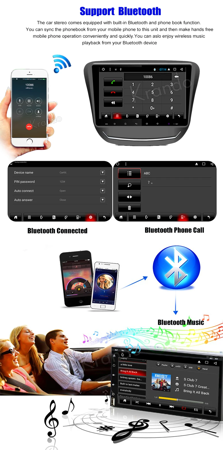 Автомобильный мультимедийный плеер Krando на Android 8 1 с большим сенсорным экраном 9