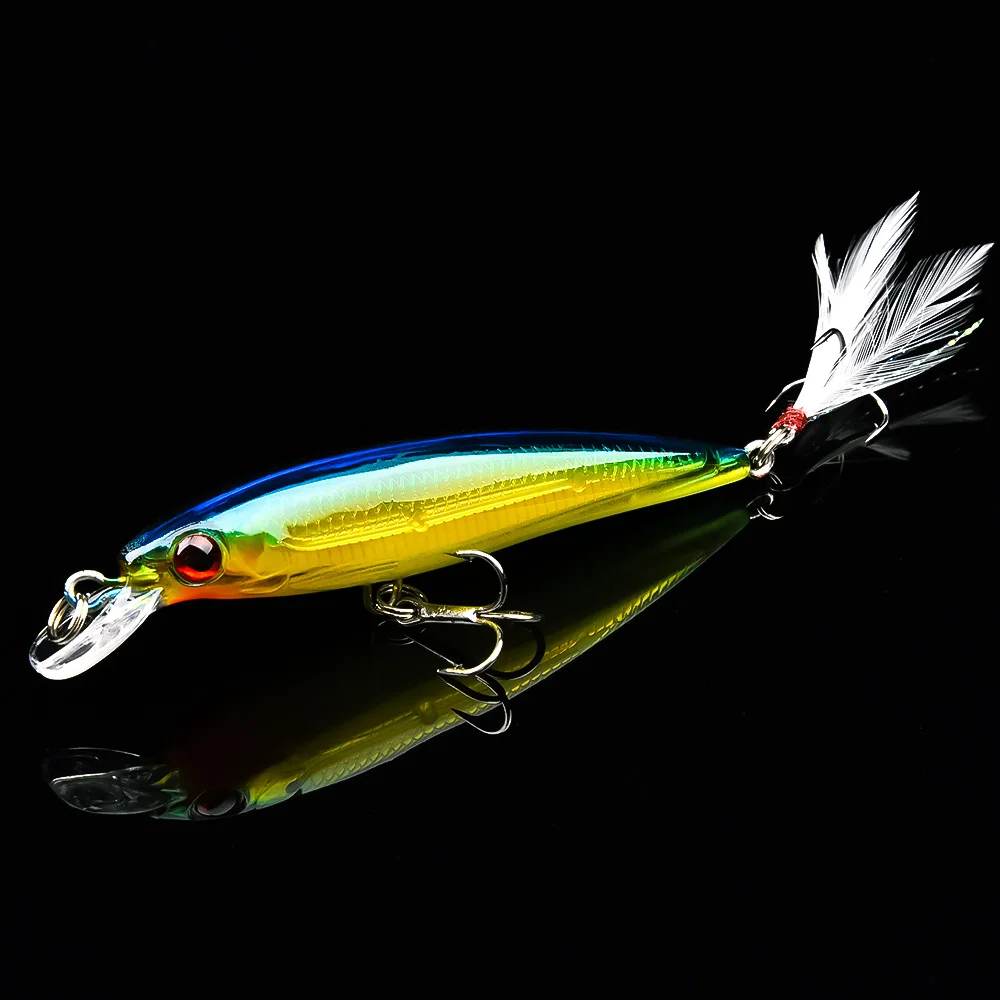 Fulljion Minnow приманки для рыбалки Iscas Artificiais ловли карпа с перьевыми крючками Wobbler Olta