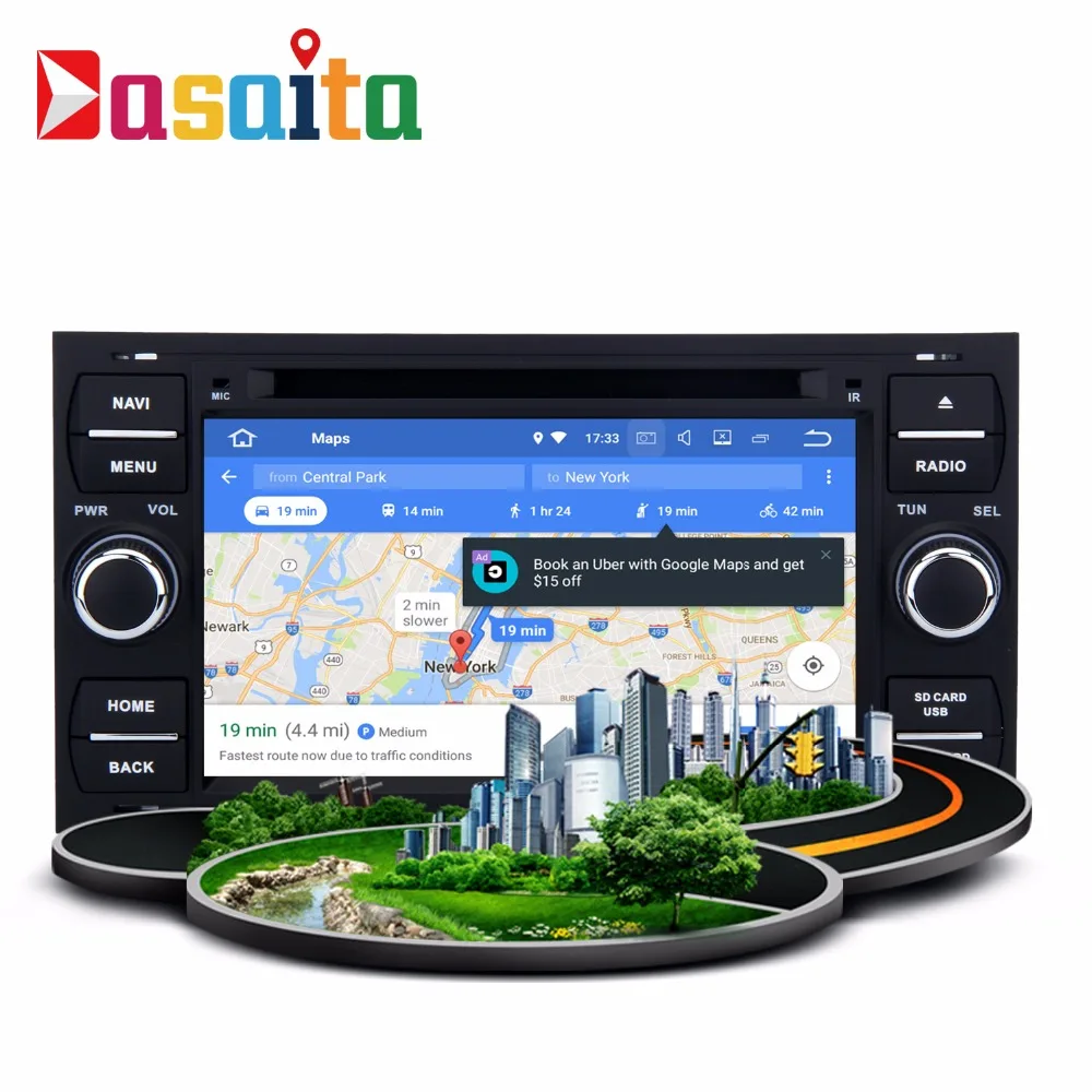 Android 6.0 2din автомобиля GPS игрока Нави Для фокусировки 2 Galaxy S MAX Fusion Fiesta Kuga старый Mondeo