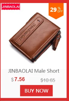 JINBAOLAI RFID мужские короткие кошельки из натуральной кожи на молнии, кошельки, держатель для карт, карман для монет, винтажные высококачественные Брендовые мужские кошельки