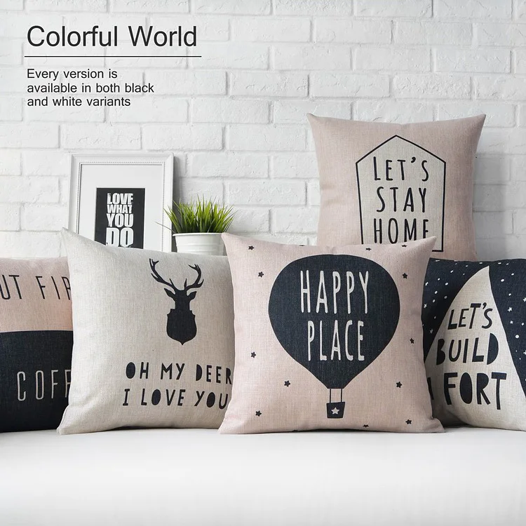 Декоративная наволочка в скандинавском стиле льняной Серый чехол для диванных