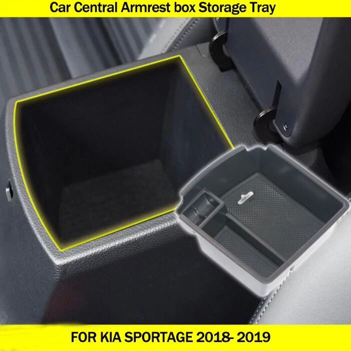 For Sportage 2018 Автомобильные аксессуары, центральный подлокотник, ящик для хранения, лоток для KIA K2 Rio K3 K4 Cachet K5 KX3 Sporage QL KX5 KX7 Forte Sorento BORREGO - Название цвета: For Sportage 2018