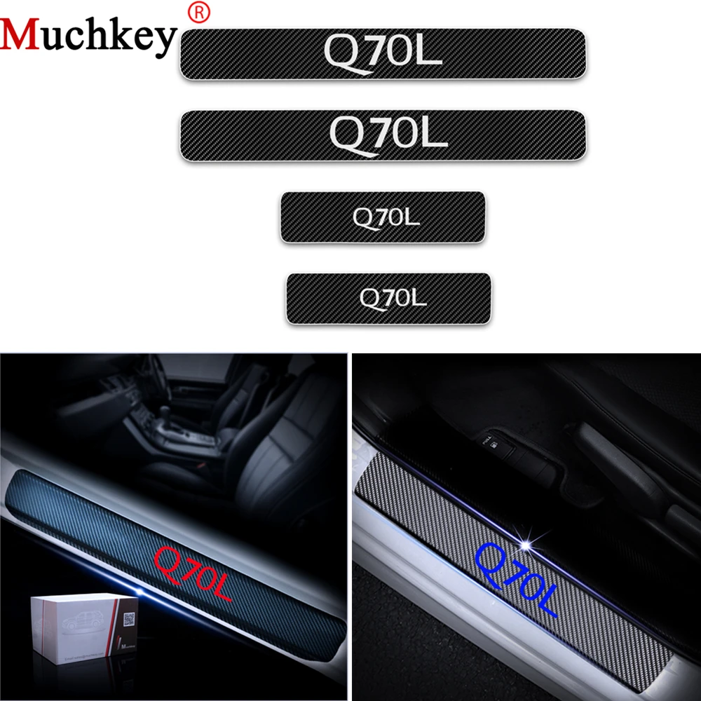 

Car Door Sills Protector Scuff Plate For Infiniti Q70L Door Threshold Plate Stickers Carbon Fiber Vinyl Sticker Car-styling 4Pcs