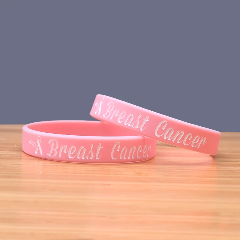 10 Years Custom Bracelets BREAST CANCER Silicone Good Quality Classic Jerwerly Trendy Wristband | Украшения и аксессуары