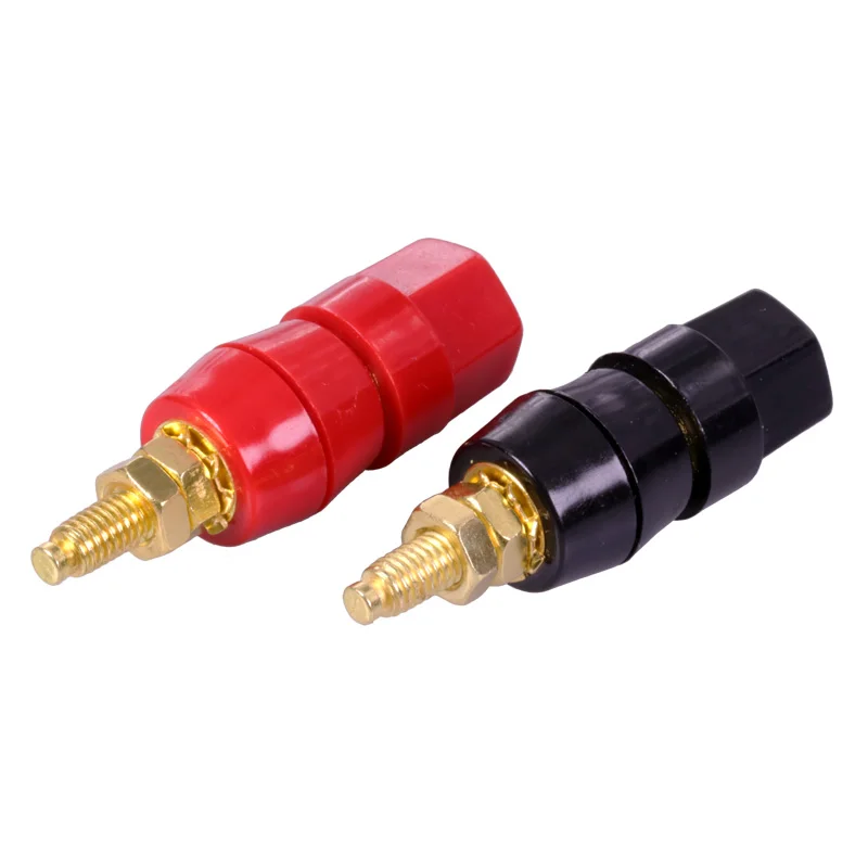 2 шт. 4 мм переплетные клеммы HIFI для кабеля латунные с позолоченными красными и