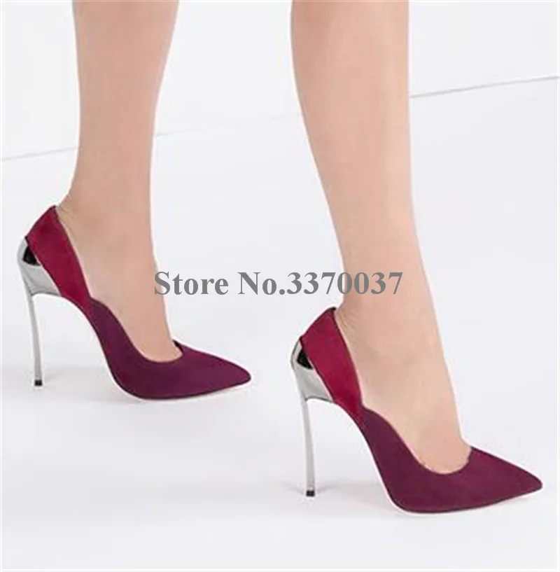 Женские замшевые туфли лодочки на шпильке 12 см с острым носком|Женские туфли| |