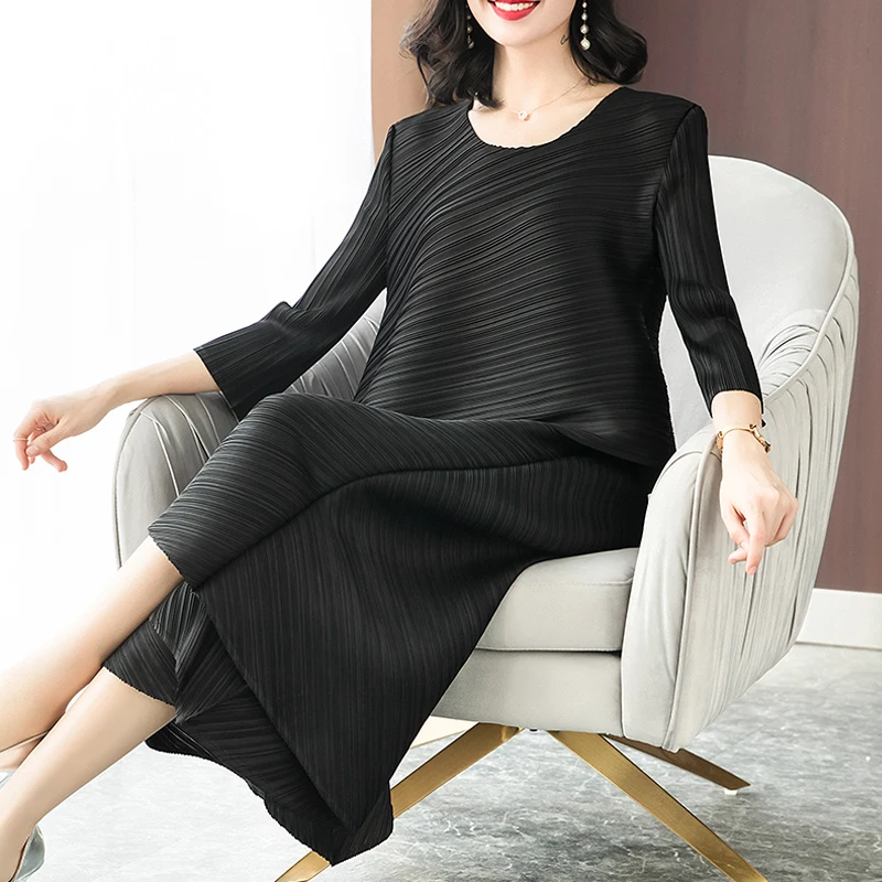 Changpleat 2019 новые весенние женские комплекты Miyak плиссированные Модные свободные