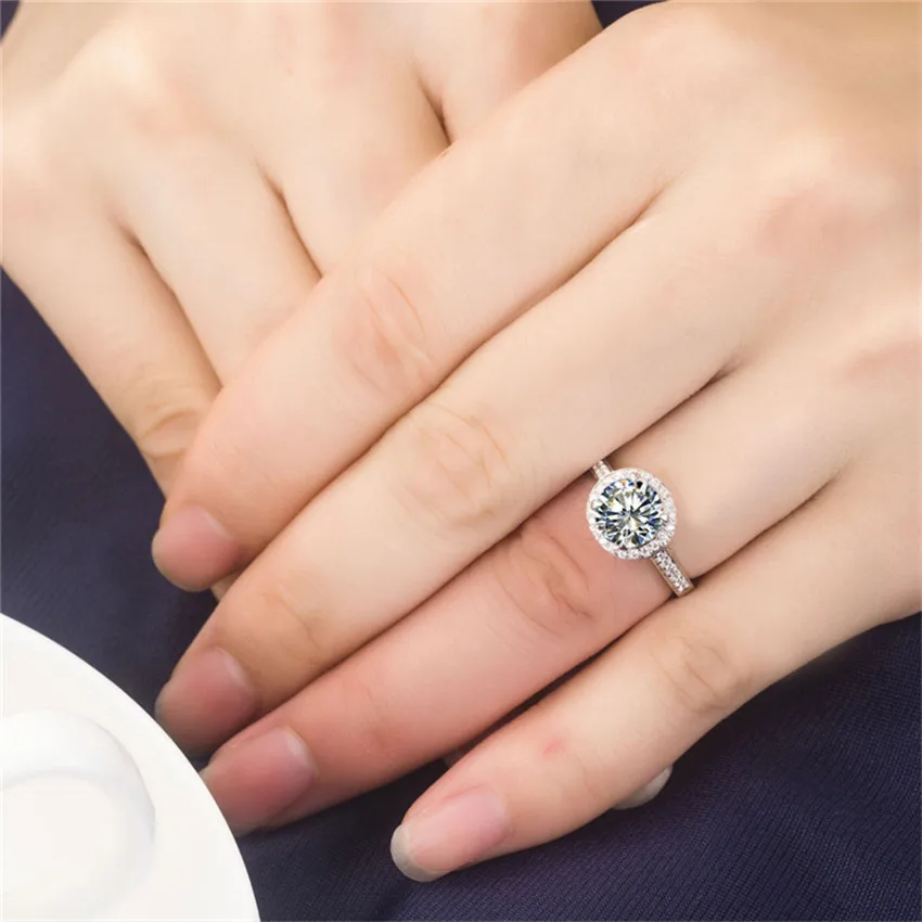 Fascinating Jewel 0.5CTW 5mm G-H Moissanite Marriage Proposal Ring Test Positive WARRANTY 925 Sterling Silver Diamont | Украшения и