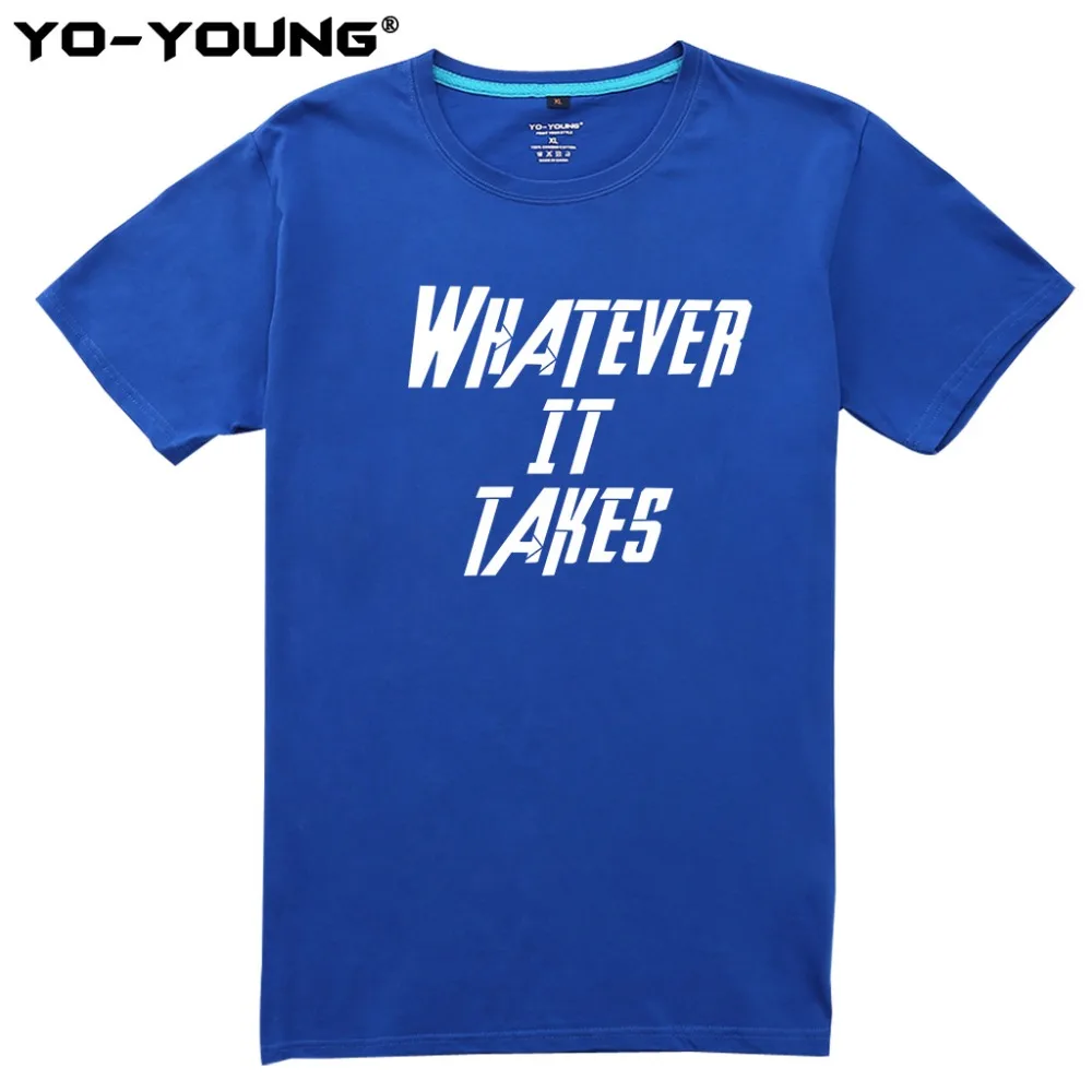 Yo Young мужские футболки Marvel Мстители Endgame Whatever It Takes буквы принт 100% 180 gsm чесаный