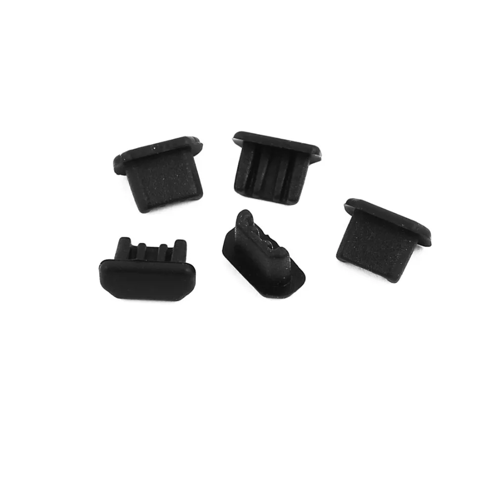 UXCELL 5 шт. 8 мм x 6 4 Micro USB черный силиконовый пылезащитный пробка/пробка для защиты