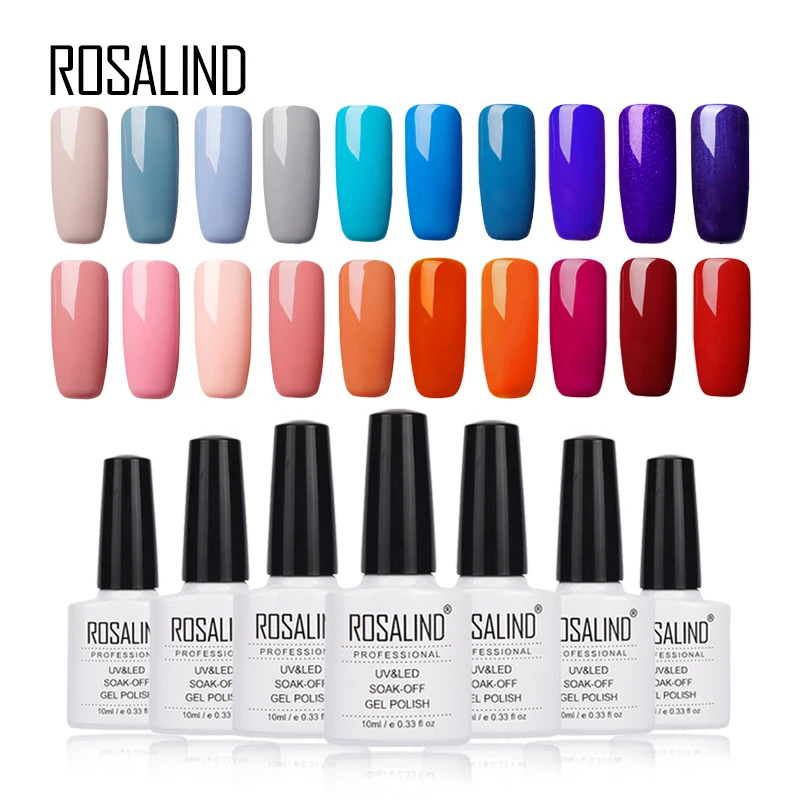 ROSALIND 68 цветов 10 мл чистый цвет УФ гель для ногтей долговечный макароновый лак