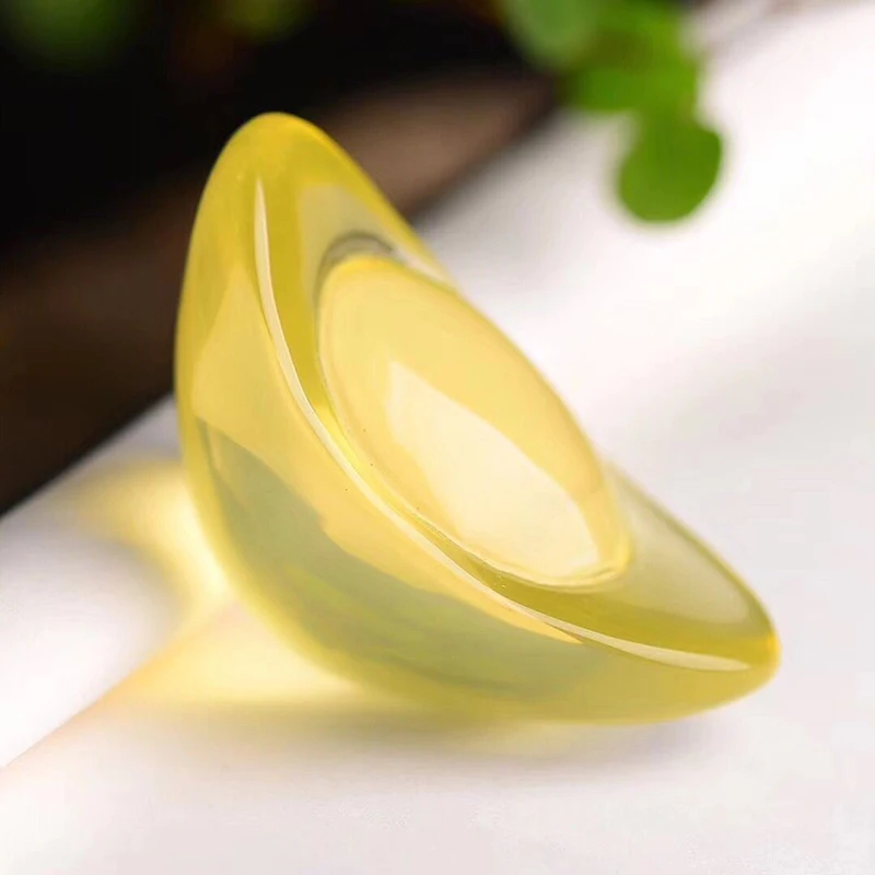 Оптовая продажа желтые подвески из натурального кристалла резные в виде слитка