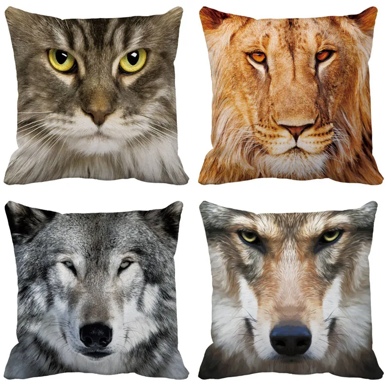 

Animal head Cushion cover Cushion Cover Nordic Simple Geometric Decorative Throw Pillow Cushion Covers for Sofa Polyester Cotton