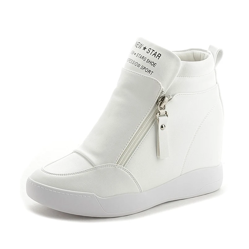 Туфли женские на платформе и высоком каблуке хлопок молния увеличенная