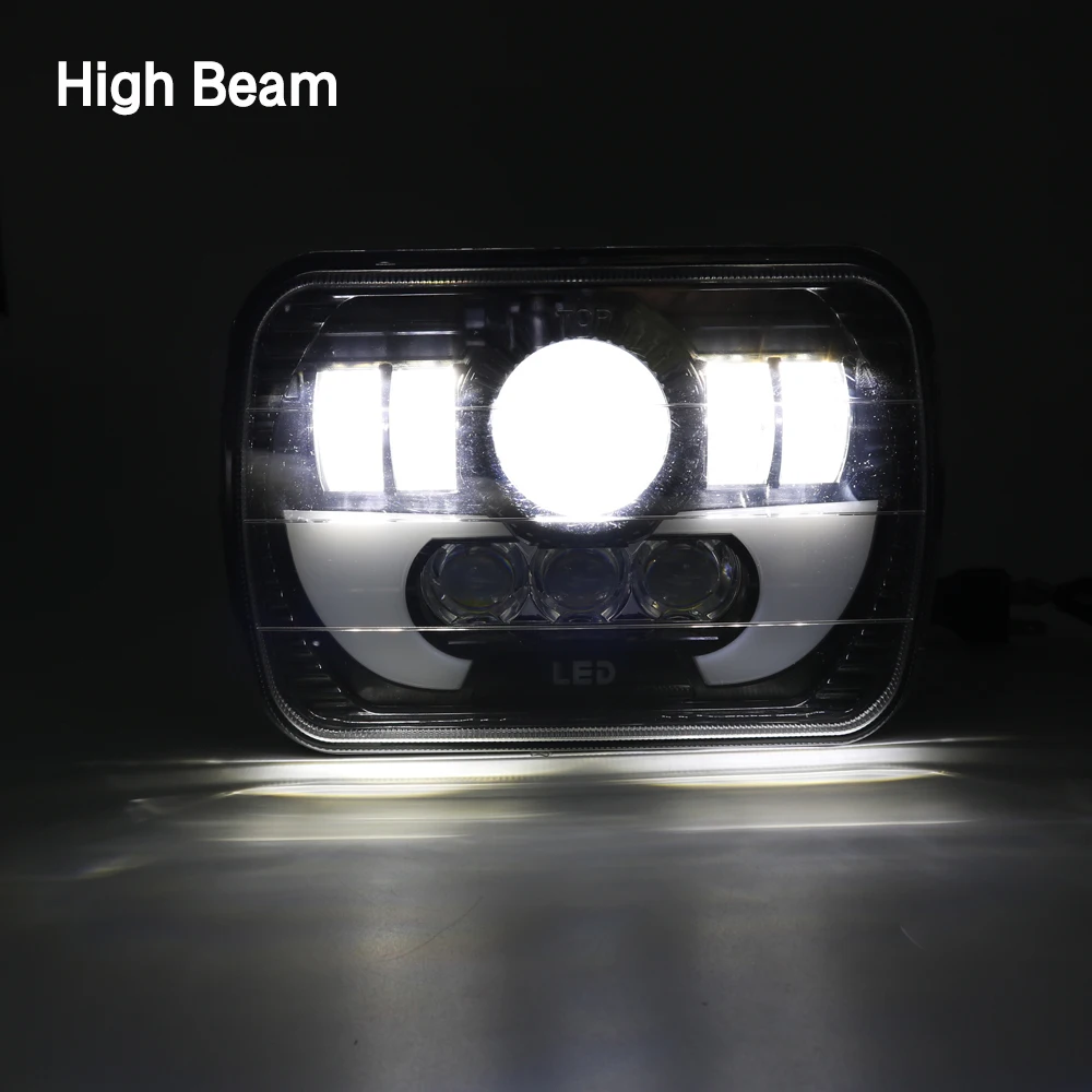 5x" 6x7 дюймов дальнего света с Hi/Lo луч DRL для Jeep Wrangler YJ Cherokee XJ Comanche MJ квадратный грузовик светодиодный фара