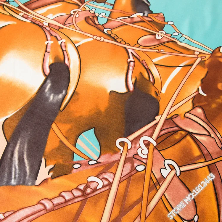 Женский модный саржевый шелковый шарф 130 см * Европейская марка животных ручная