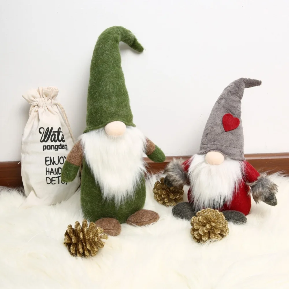 Новый Рождественский эльф кукла Санта Клаус стоящая длинная шапка гном плюшевая
