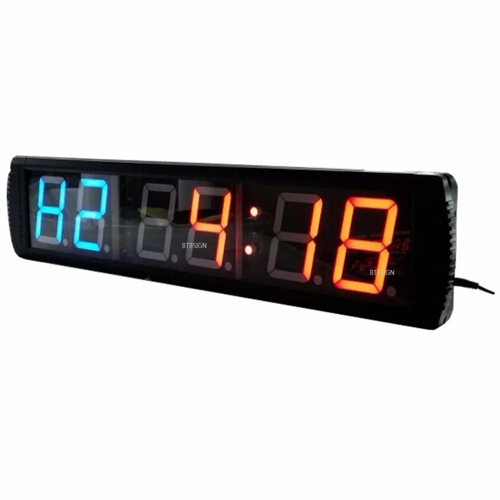 4'' 6Digit Large Wall Clock Multifunction Programmable CrossFit Timer For Garage EMOM Tabata Training | Дом и сад