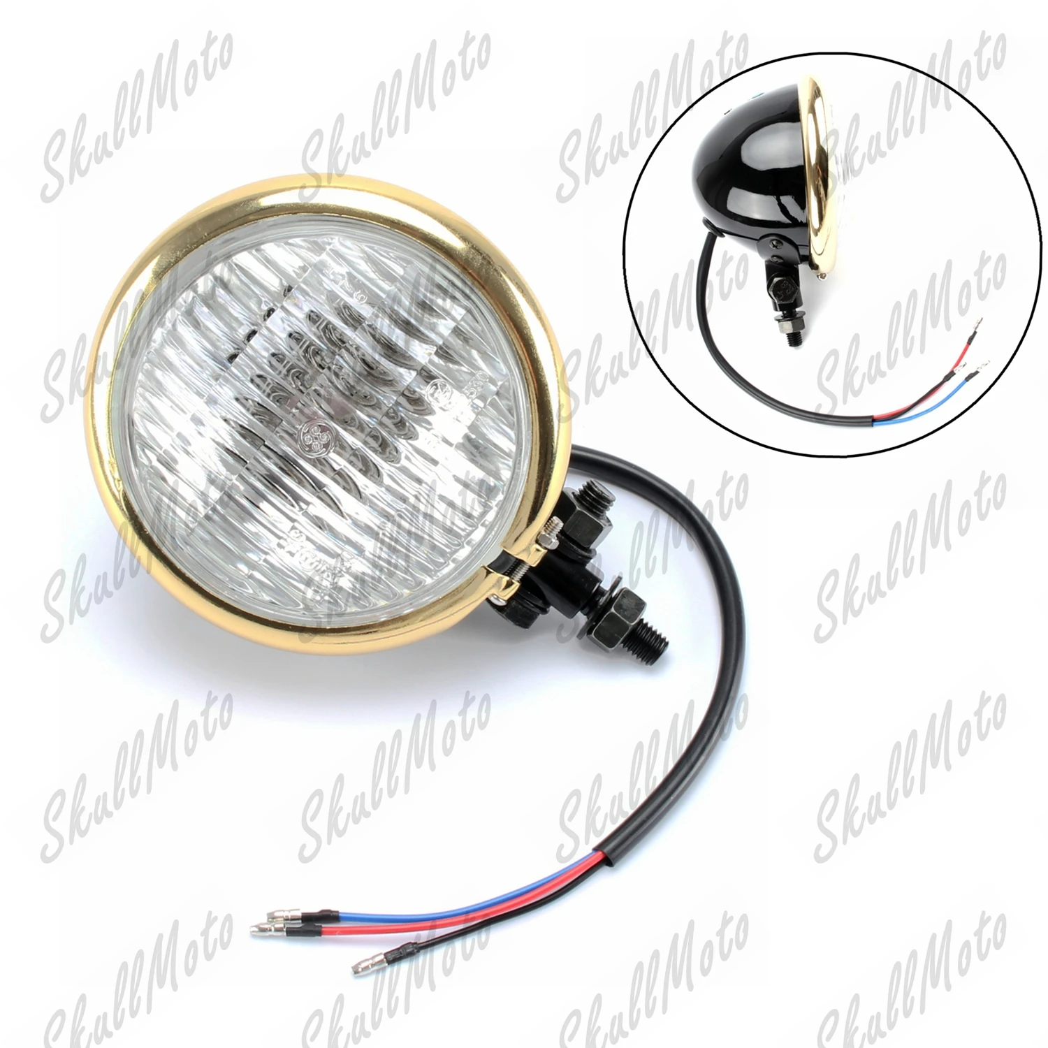 Черные мотоциклетные фары 12V Hi/ближнего и дальнего света накладка с покрытием фар
