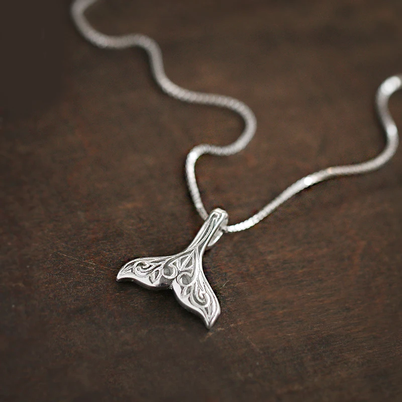 Женское винтажное ожерелье с хвостом русалки колье серебряного цвета рыбками в