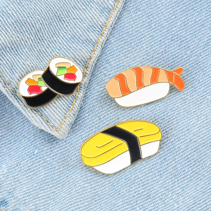 3 шт./компл. японская брошь для суши с эмалью из мультфильма булавка на пуговицах