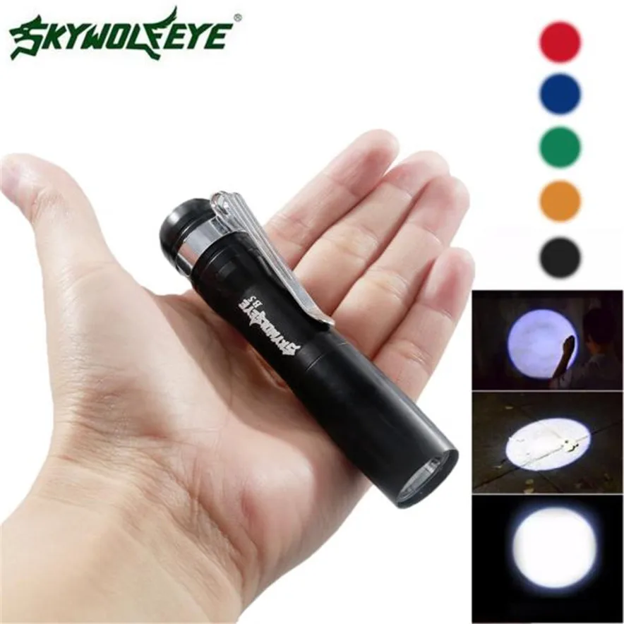 SKYWOLFEYE фонарик *** XPE R3 светодиодный 250LM лампа клип мини ручка AA L7106 Прямая