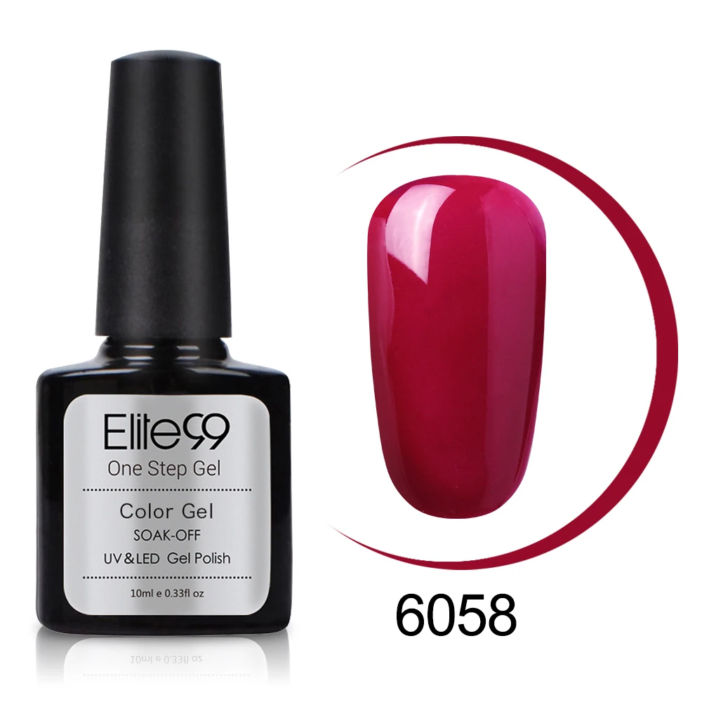 6058 Elite99 10 мл УФ-светодиодный гель для ногтей one step для ногтей маникюрный лак без необходимы вещи наивысшего Базовое покрытие био-Гели Soak Off светодиодный 3in1 великолепный УФ лак - Цвет: 6058