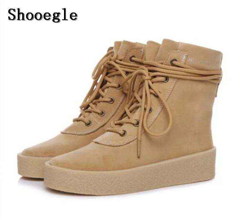 SHOOEGLE Chaussure Homme мужская обувь суперзвезды военные ботинки из крепа черные