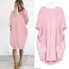 

Womens Pocket Loose Dress Ladies Crew Neck Casual Long Tops Dress Plus Size Robe Femme Vestidos De Mujer 2021