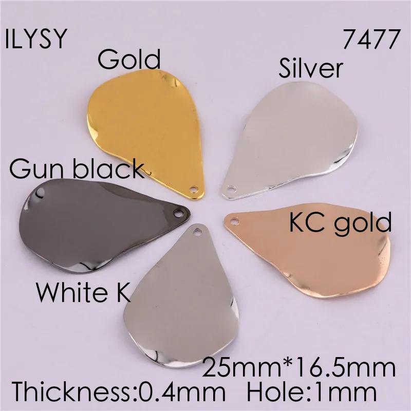 50 шт. медный материал серебряный цвет простая волна капли воды пустой штамп