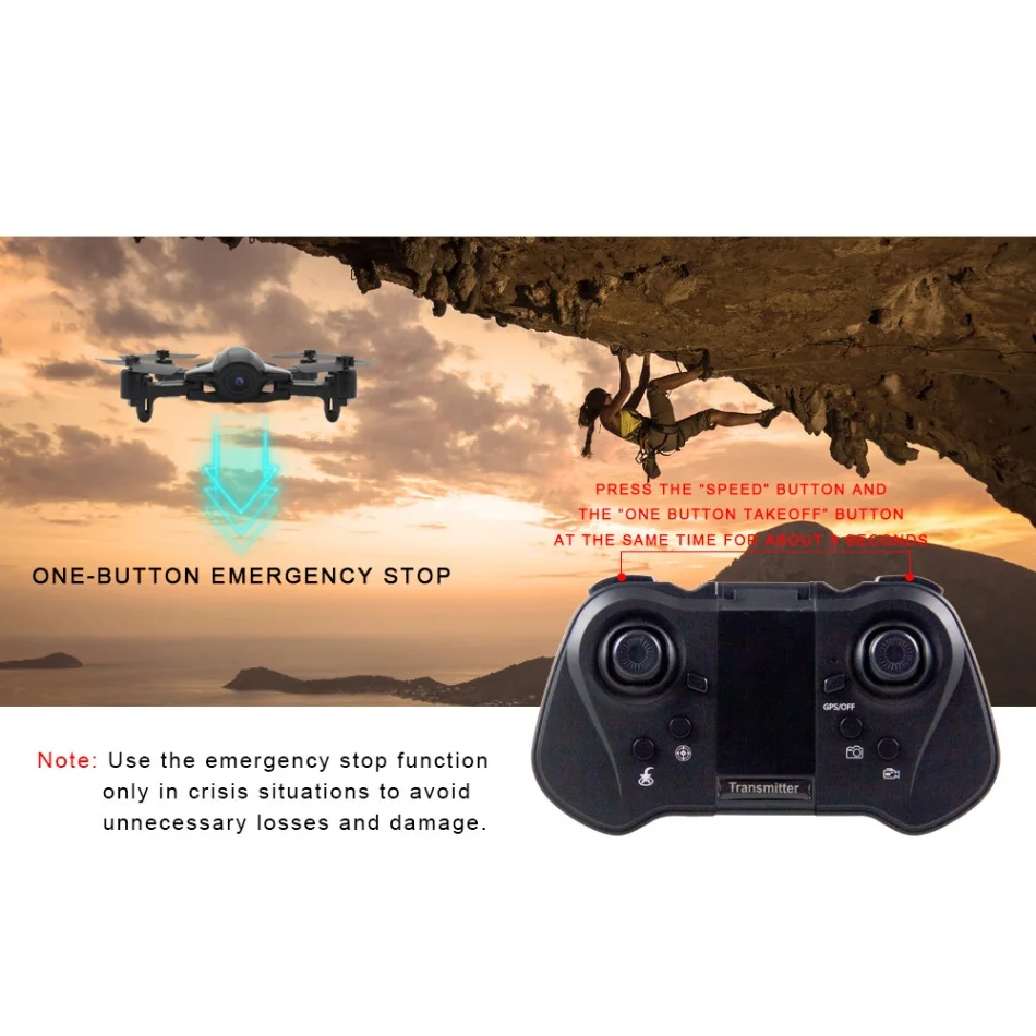 GOOLRC 912GS 5G Wi Fi FPV Дрон GPS с камерой 1080P 4 канала широкоугольный складной удерживающий