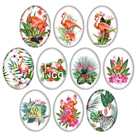 beauty flamingo peacock birds 13x18mm18x25mm30x40mm mixed oval photo glass cabochon demo flat back jewelry findings