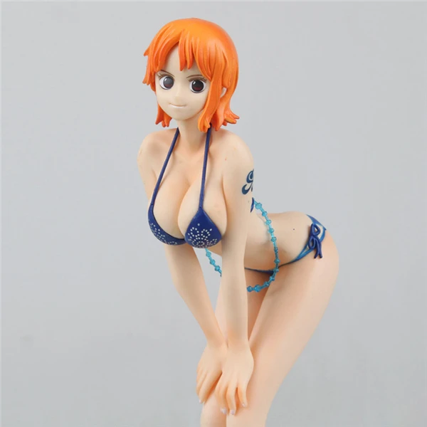 Аниме цельный синий купальник Nami POP сексуальная фигурка коллекционная игрушка 18