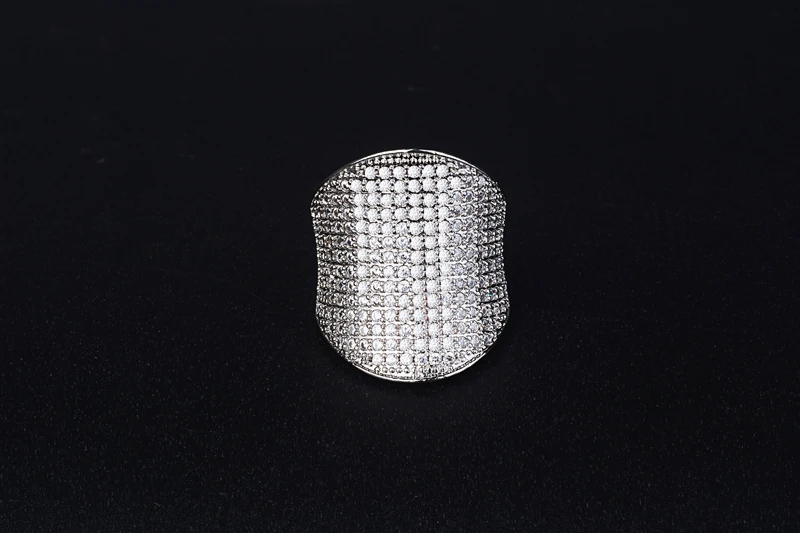 Yanleyu большой вечерние украшения Bling Полный Ясно Циркон CZ кольца для женщин и