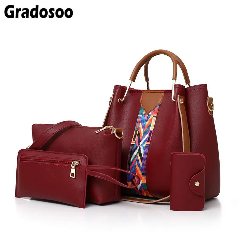 Gradosoo 4 шт./компл. женская сумка сумки-мессенджеры для дам модная на плечо Женская