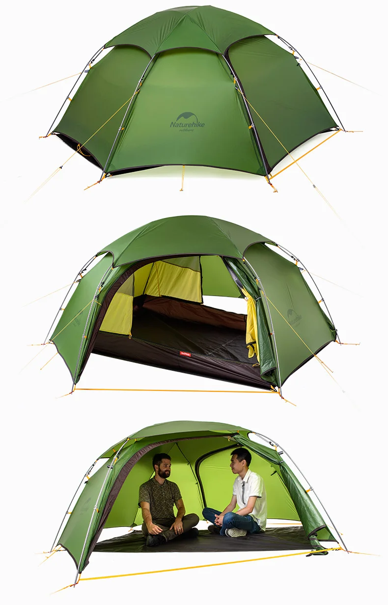 Naturehike фабрика облако пик 2 шестиугольная Сверхлегкая палатка 2 человек Открытый Кемпинг Туризм 4 сезона двухслойная ветрозащитная палатка