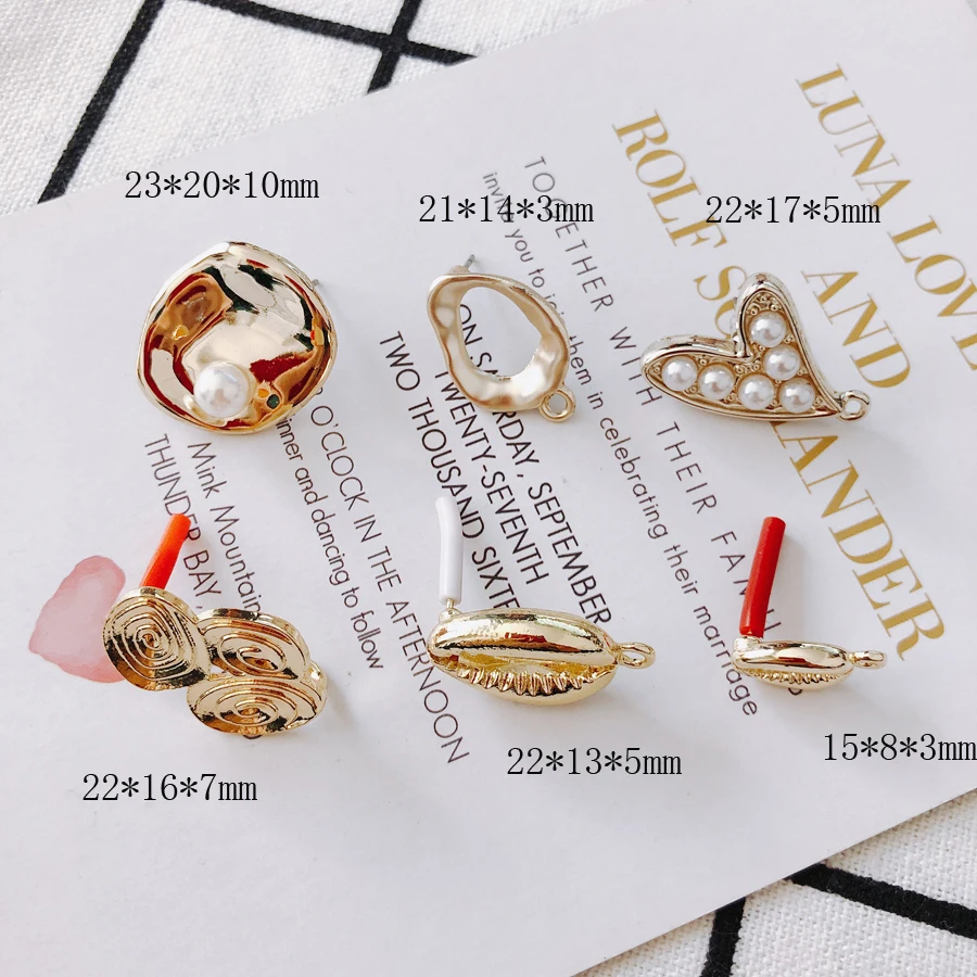 

KC Gold Plated Earring Accessories Metal Charms Pendant Eardrop Components Necklace Diy Making Material Jewelry Finding 2pcs