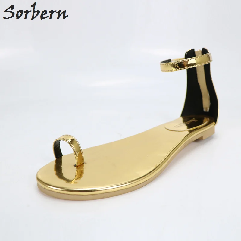 

Golden Flip Flop Women Sandals Flat Heels Casual Styles Custom Colors Sandalias Plataforma Escarpins Femme Shoes Custom Colors