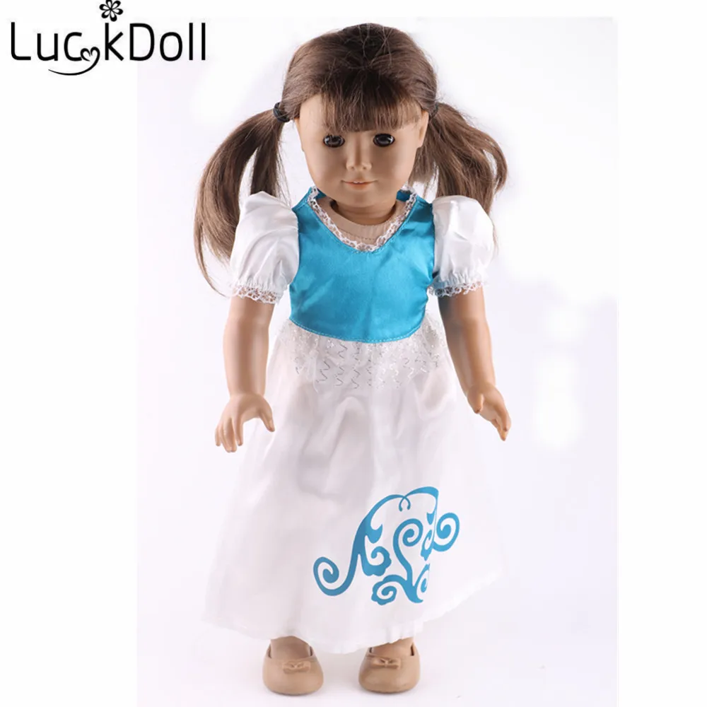 Цветное платье LUCKDOLL без рукавов с бантом для куклы 43 см или 18 дюймовых